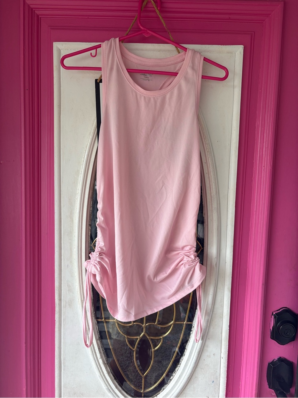 Avia Light Pink Sleeveless Drawstring Tank Top